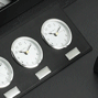 Black Time Zone Clock, Leather Triple Time Zone Clocks